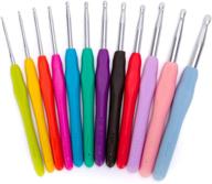 🧶 yarwo crochet hooks set: 12pcs ergonomic hooks with soft rubber handles and size marks - ideal for beginners and crochet enthusiasts logo