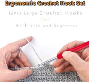 img 1 attached to 🧶 Yarwo Crochet Hooks Set: 12pcs Ergonomic Hooks with Soft Rubber Handles and Size Marks - Ideal for Beginners and Crochet Enthusiasts