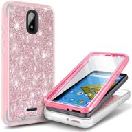 🌟 e-began glitter rose gold case for blu wiko ride, vision 2, radiant core, and cricket icon - shockproof full-body protective bumper with built-in screen protector logo