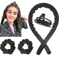 🎀 liliebe tik tok heatless hair curlers: gentle silk ribbon curler set for long hair - lazy curler with hair clip and scrunchies, ideal for women, girls, and children (black) logo