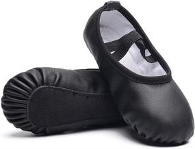 img 4 attached to 🩰 Ambershine Full Sole Leather Ballet Shoes for Girls/Toddlers/Kids: Premium Quality Dance Shoes