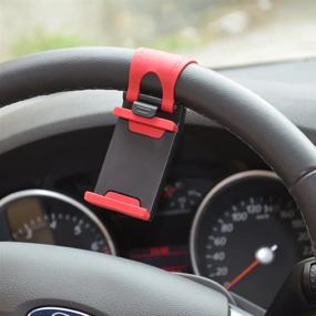 img 4 attached to 📱 MMOBIEL Portable Steering Wheel Phone Holder Mount Clip Hands Free Compatible with iPhone 12 Pro, iPhone 11 Pro Max, Samsung S21, and More