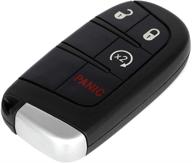 scitoo keyless entry remote key fob shell case replacement for 4-button key - dodge challenger (15-18), dodge charger, journey (11-18), dart (14-16), durango (14-18) - 1pc m3n40821302 logo