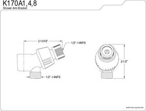 img 1 attached to Kingston Brass K170A1 Showerscape Handheld Shower Wall Mount Bracket with Hose Outlet, Polished Chrome - Designer Trimscape