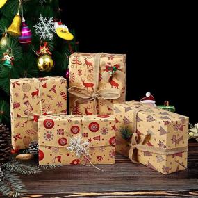 img 3 attached to 🎁 Винтажная переработанная упаковка для рождественских подарков с возможностью переработки - повышение устойчивости