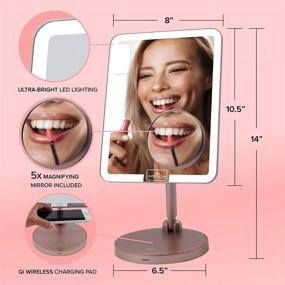 img 3 attached to 💄 Impressions Royale Petit Makeup Mirror: Adjustable LED Light, 360° Turning Base, Wireless Charging (Rose Gold)