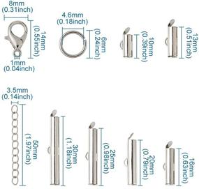 img 1 attached to Pandahall 120pcs/1Box 6 Sizes Iron Slide On End Clasp Tubes Slider with Extender Chains, 304 Stainless Steel Jump Rings, and Alloy Lobster Claw Clasps. Sizes: 10mm, 13mm, 16mm, 20mm, 25mm, and 30mm for Jewelry Making.