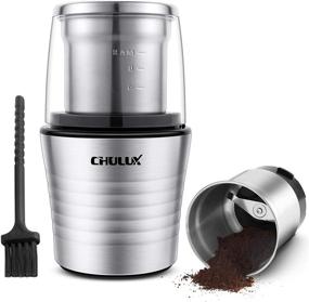 img 4 attached to ☕️ CHULUX Electric Coffee Bean Grinder - Coffee Bean, Dried Spices, and Wet Ingredients - Two 2.5 OZ Removable Cups - Stainless Steel Blades - Lid Activated Safety Switch - Spice Grinder Electric