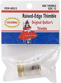 img 1 attached to 🧵 Enhanced Colonial Needle SST-12 Thimble with Raised Edge, Size 12