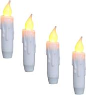 🕯️ flameless timer candles, battery operated, white, 4-3/4 inch, pack of 4, ideal for country primitive lights décor in kitchen, bedroom, dining room, and church logo