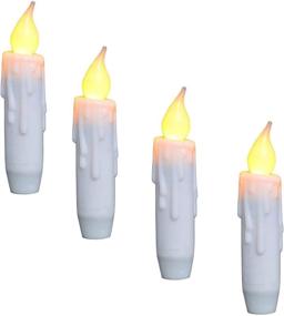 img 4 attached to 🕯️ Flameless Timer Candles, Battery Operated, White, 4-3/4 Inch, Pack of 4, Ideal for Country Primitive Lights Décor in Kitchen, Bedroom, Dining Room, and Church