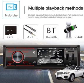 img 1 attached to 🚗 HMROAD Автомобильный Bluetooth радио стерео MP3 мультимедийный плеер с встроенным микрофоном и USB-портом, опция 7-цветной подсветки.