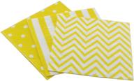 🍽️ youmewell disposable striped chevron polka dot yellow paper luncheon party napkins - 60 count - 13"x13 logo