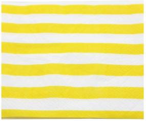 img 3 attached to 🍽️ Youmewell Disposable Striped Chevron Polka Dot Yellow Paper Luncheon Party Napkins - 60 Count - 13"x13