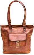 👜 rut chas brown leather tote bag for women: satchel shoulder handbag - enhanced seo logo