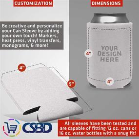 img 2 attached to CSBD Beer Can Coolers Sleeves - Insulated Reusable Drink Caddies for Parties, Weddings & Events (12 Pack, White)