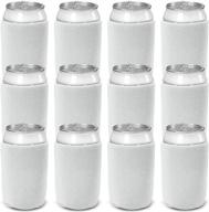 csbd beer can coolers sleeves - insulated reusable drink caddies for parties, weddings & events (12 pack, white) логотип