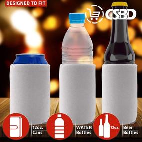 img 1 attached to CSBD Beer Can Coolers Sleeves - Insulated Reusable Drink Caddies for Parties, Weddings & Events (12 Pack, White)