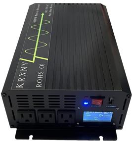 img 2 attached to 🔌 KRXNY 1000W чистого синусоидального преобразователя напряжения - 12V DC в 110V 120V AC 60HZ с USB-портом - Идеально подходит для автомобиля, кемпинга, дома и солнечных систем