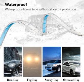 img 1 attached to 🚗 Enhance Your Car's Style with Waterproof LED Headlight Strip Lights - 2 Pcs 24 Inches, Cuttable and Flexible, Switchback Dual Color White Amber, DC 12V