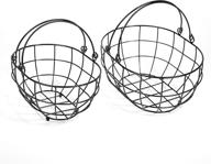 📦 set of 2 slpr black metal round wire basket storage with handles - farmhouse decorative storage boxes baskets for shelves - improved seo logo