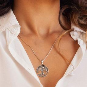 img 2 attached to 🌳 Agvana Sterling Silver Celtic Knot Tree of Life Dainty Pendant Necklace - Ideal Christmas, Anniversary, Birthday Gifts for Women, Girls, Wife, Mom, Grandma - Symbolic Family Tree Necklace for Her - Includes Velvet Bag