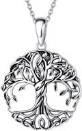 🌳 agvana sterling silver celtic knot tree of life dainty pendant necklace - ideal christmas, anniversary, birthday gifts for women, girls, wife, mom, grandma - symbolic family tree necklace for her - includes velvet bag logo