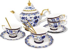 img 4 attached to 🍵 ACMLIFE 9-Piece Porcelain Teapot Service Set