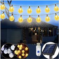 🌞 outdoor solar string lights - 36ft with 60 led crystal ball, waterproof solar powered/usb, 8 modes decorative lights for patio, yard, party, christmas, tree; indoor/outdoor (warm white) логотип