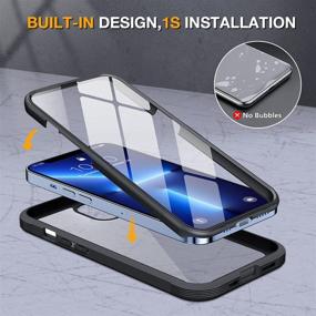 img 2 attached to Miracase Glass iPhone 13 Pro Case: Full-Body Clear Bumper 📱 with Tempered Glass Screen Protector - Black (6.1 inch) | 2021 Upgrade