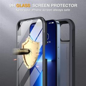 img 1 attached to Miracase Glass iPhone 13 Pro Case: Full-Body Clear Bumper 📱 with Tempered Glass Screen Protector - Black (6.1 inch) | 2021 Upgrade