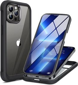 img 4 attached to Miracase Glass iPhone 13 Pro Case: Full-Body Clear Bumper 📱 with Tempered Glass Screen Protector - Black (6.1 inch) | 2021 Upgrade