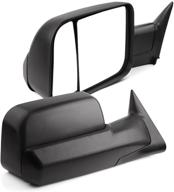 🚗 yitamotor towing mirrors for dodge ram - manual flip up folding, includes support brackets - replacement for 1994-2001 dodge ram 1500, 1994-2002 ram 2500 3500 trucks logo