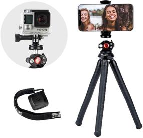 img 4 attached to 📷 Versatile Smartphone Tripod with Remote Control, 360-Degree Ball Head Tripod including Phone Mount, Camera Stand Tripod, perfect for iPhone/Android/Camera compatibility