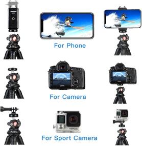 img 2 attached to 📷 Versatile Smartphone Tripod with Remote Control, 360-Degree Ball Head Tripod including Phone Mount, Camera Stand Tripod, perfect for iPhone/Android/Camera compatibility