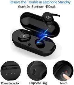 img 2 attached to 🎧 Winage Earbuds Bluetooth Wireless Headphones: Sleek and Lightweight Black Earphones