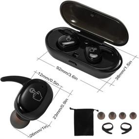 img 1 attached to 🎧 Winage Earbuds Bluetooth Wireless Headphones: Sleek and Lightweight Black Earphones