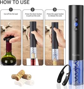 img 1 attached to 🍷 Quntis Electric Wine Opener Set, Battery Operated Bottle Opener with Foil Cutter, Automatic Corkscrew Remover, One-click Button – Ideal Christmas Presents for Dating, Party, Wine Enthusiasts