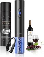 🍷 quntis electric wine opener set, battery operated bottle opener with foil cutter, automatic corkscrew remover, one-click button – ideal christmas presents for dating, party, wine enthusiasts логотип