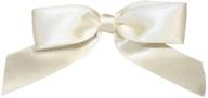 🎀 reliant ribbon 5171-81003-2x1 ivory satin twist tie bows - small bows, 5/8 inch x 100 pieces logo