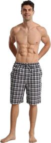 img 1 attached to Cotton Pajama Shorts Drawstring Pockets Men's Clothing
