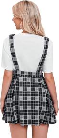 img 3 attached to 👗 Plaid A-Line Strap Pleated Mini Overall Pinafore Dress by Romwe: Stylish Women's Fashion