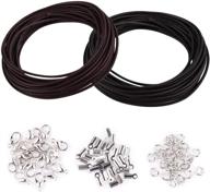 wxj13 genuine leather cord: 10m black & coffee | necklace cord string & jewelry findings for bracelets & crafts logo