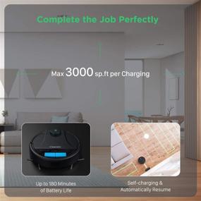 img 2 attached to 🤖 OPOVE Clearobo 3 Robot Vacuum Cleaner with Mop – 2200Pa Super Suction, Pet Hair Cleaning, App Control, Laser Smart Navigation, Precise Mapping, 180min Runtime (Black)