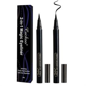 img 4 attached to 💫 Revolutionary Magic Eyeliner: Waterproof Self Adhesive & Magnetic Eye Liner Pen Duo