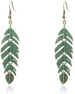 🌿 exquisite handmade boho lightweight leaf plant drop earrings with detailed texture pendant - perfect holiday gifts for women and girls logo