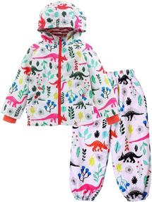 img 4 attached to 🦖 Playful Protection: KISBINI Cartoon Dinosaur Windproof Jackets & Coats for Boys' Outdoor Clothing