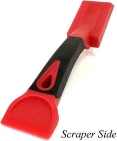 img 1 attached to 🧹 ALAZCO 2 Soft-Grip Handle Heavy-Duty Tile Grout Brush - Extra-Stiff Bristles - Scraper Edge & Narrow Tip Bristles - Red & Black - Multi-Purpose Cleaning Tool