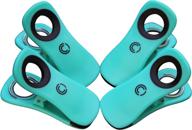 🏖️ turquoise beach towel clips for pool chairs, beach chairs, and cruise ships - no rust stainless steel, premium durability, and unmatched quality to prevent towel from blowing away logo