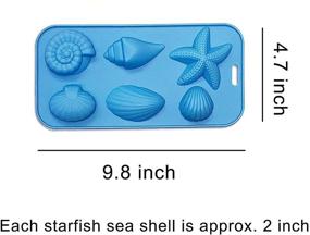 img 3 attached to 🐚 Silicone Ice Cube Trays - 6 Starfish Conch Shell Shaped Mold for Ice, Jelly, Chocolate, and Soap - Set of 2 by KIUATSJR